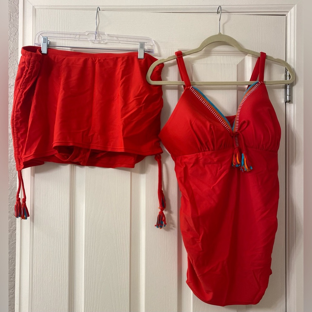 Red Swim by Cacique two-Piece Swimsuit